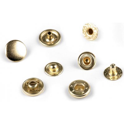 Knoflíky stiskací s pérkem Ø12 mm na středně silné látky Varianta: 3 zlatá klasik, Balení: 50 sada – Zboží Mobilmania