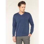 Tommy Hilfiger pánský svetr s výstřihem do V MW0MW11653 modrý – Sleviste.cz