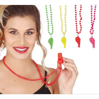 GUIRCA Retro neonové náhrdelníky s píšťalkou 80.léta disco 4 ks – Zboží Mobilmania