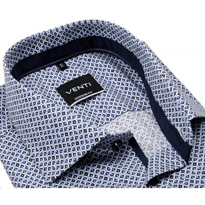 Venti Modern Fit košile s modrými čtverečky vnitřním límcem manžetou a légou – Zboží Dáma