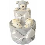 Brumlík dvoupatrový plenkový dort Modrošedý medvídek – Sleviste.cz