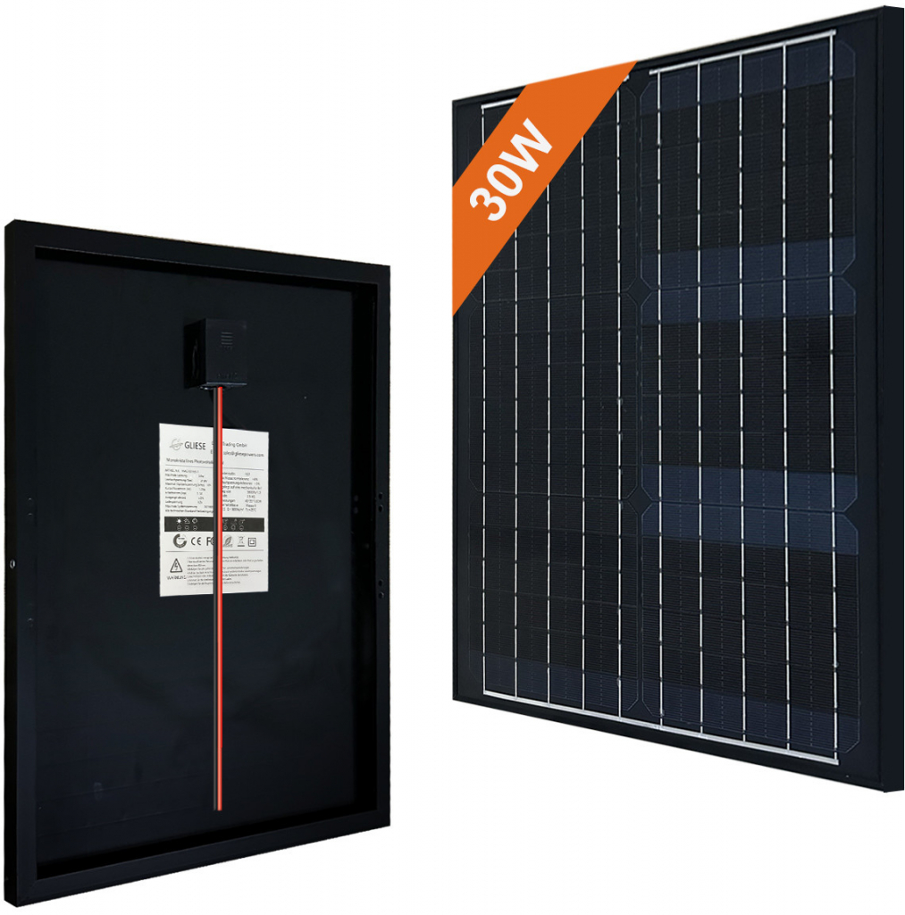 Gliese 30 W solární panel PV monokrystalický 12 V