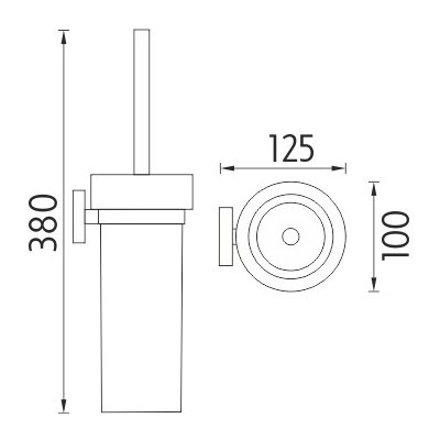 Nimco Unix - toaletní WC kartáč se skleněnou nádobou UN 13094W-26 – Hledejceny.cz