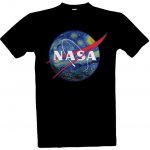 Tričko s potiskem NASA: Starry night pánské Černá – Zboží Mobilmania