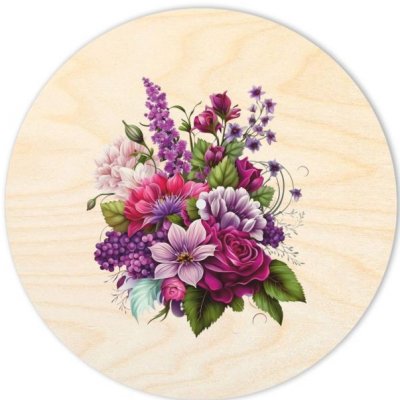 Dřevěný svět online Víko s otvorem kruh 20 cm Fialové květy – Zboží Dáma Dřevěný svět online Víko s otvorem kruh 20 cm Fialové květy – Zboží Dáma