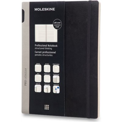 Moleskine Zápisník Professional měkké desky XL, černý, číslované strany B5 96 listů – Hledejceny.cz