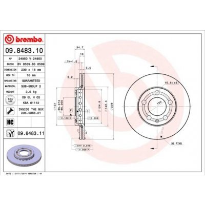 Brzdový kotouč BREMBO 09.8483.11 | Zboží Auto