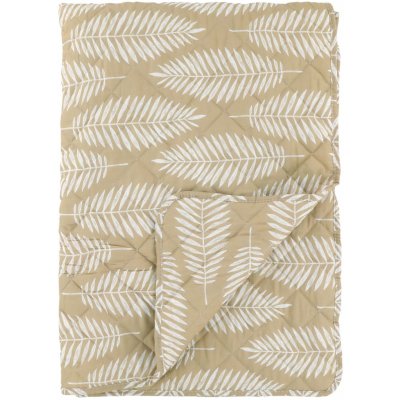 Chic Antique Prošívaný bavlněný přehoz Tropical Leaf 130 x 180 cm, béžová – Zboží Dáma