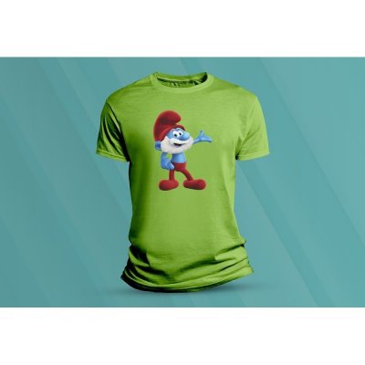 Sandratex dětské bavlněné tričko Taťka Šmoula. lime – Zboží Mobilmania