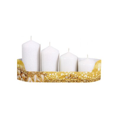 Nohel Garden Svíčky adventní STUPŇOVITÉ glitrované d5x6/7,5/9/10,5cm 4ks – Hledejceny.cz