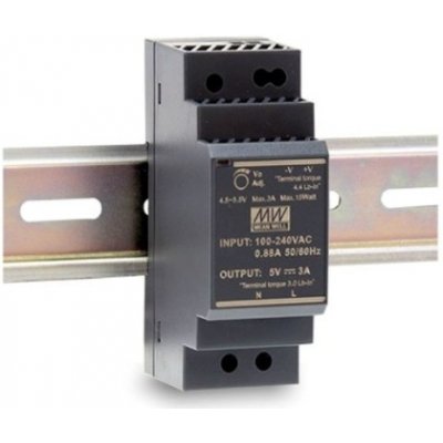 MEAN WELL, Napájecí zdroj na DIN lištu 36W 24V, HDR-30-24, 24V, 1,5A, IP20, – Hledejceny.cz