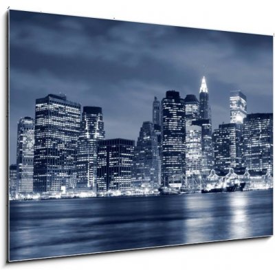 Obraz 1D - 100 x 70 cm - Lower Manhattan skyline At Night Dolní Manhattan panorama V noci
