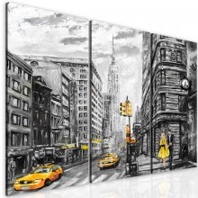 Malvis Obraz reprodukce Žlutý New York 120x90 cm, 3 díly