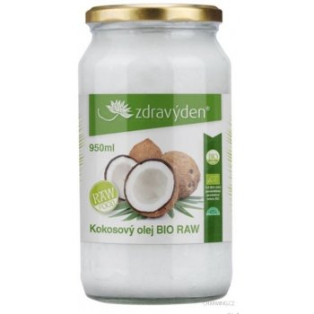 Zdravý den Kokosový olej 100% panenský Bio Raw 950 ml