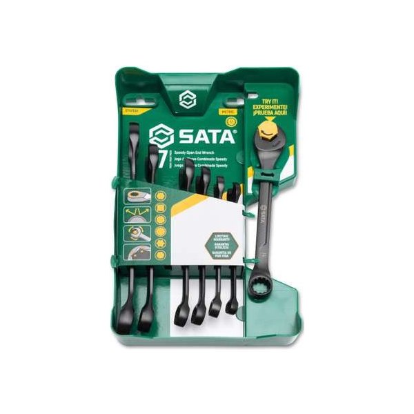 Klíč SATA Tools SATA ST47530 Očkoploché ráčnové klíče X6 8 ÷ 17 mm černé (Sada 7 dílů)