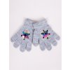 Dětské rukavice Dívčí pětiprsté rukavice Yoclub s hologramem RED-0068G-AA50-006 Grey