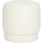 Atmosphera Čalouněný kulatý puf AMEA bouclé, průměr 39 cm, bílý – Sleviste.cz