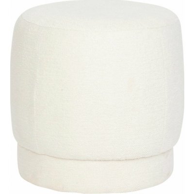 Atmosphera Čalouněný kulatý puf AMEA bouclé, průměr 39 cm, bílý – Sleviste.cz