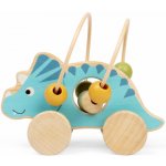 Bigjigs Toys Triceratops na kolečkách s korálkovým labyrintem – Zboží Dáma
