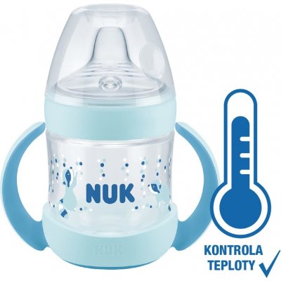 Nuk lahvička na učení Nature Sense s kontrolou teploty modrá 150 ml – Zbozi.Blesk.cz