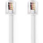 Nedis TCGL90200WT20 telefonní propojovací, zástrčka RJ11 - zástrčka RJ11, 2m, bíý – Zboží Mobilmania