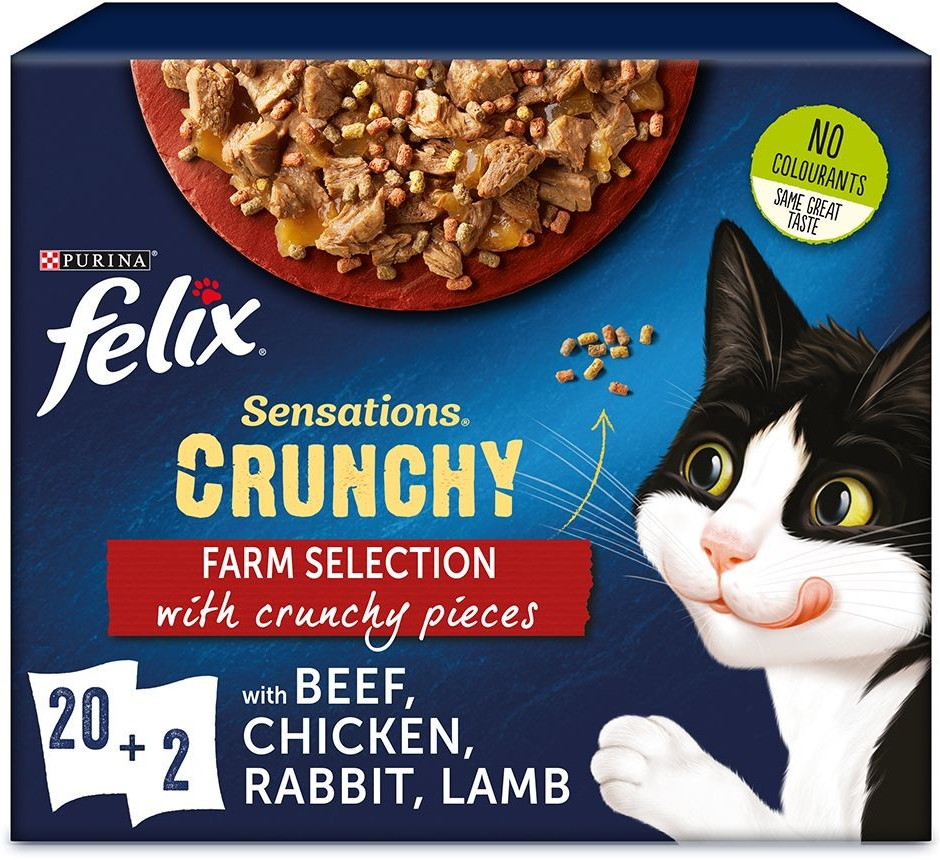 Felix Sensations Crunchy Crumbles kuřecí hovězí králičí jehněčí 20 x 85 g