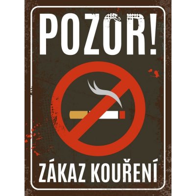 Postershop Plechová cedule - Zákaz kouření – Zboží Mobilmania