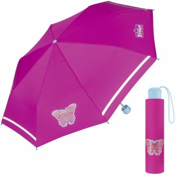Scout Butterfly dětský skládací deštník s motýlem růžový