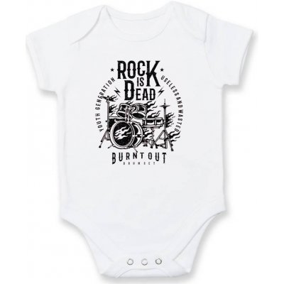 Rock Is Dead Body kojenecké krátký rukáv bílé