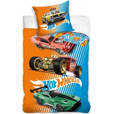 Carbotex bavlna povlečení Hot Wheels motiv Závoďáci 100% bavlna Renforcé 70x90 140x200 – Zboží Mobilmania