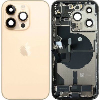 Kryt Apple iPhone 14 Pro zadní Housing s Malými Díly Zlatý – Zboží Mobilmania