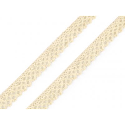 Bavlněná krajka paličkovaná šíře 12 mm, malé, 2 vanilková – Zboží Dáma