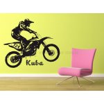 dekorace-steny.cz 766 - Samolepka na zeď - Motorka s vlastním textem - 60 x 70 cm – Zboží Dáma