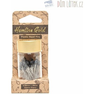 Špendlíky Hemline s černou plastovou hlavičkou – Zboží Dáma