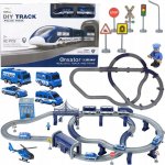 Woopie Elektrická železnice nádraží a policejní vrtulník auta 92 ks – Zboží Dáma