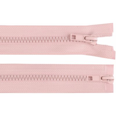 Zip kostěný No 5 dělitelný 2 jezdce / dvoucestný 80 cm bundový, malé, 136 pudrová – Hledejceny.cz