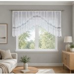 Dekorační oblouková krátká záclona na žabky MODESTA 80 bílá 250x80 cm MyBestHome – Hledejceny.cz