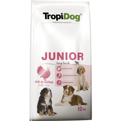 Tropidog Premium Junior Large s krocaním a rýží 2 x 12 kg