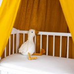 Tulimese Baldachýn mušelínový hořčicový SAMOSTATNÝ S ROVNÝM OKRAJEM – Zboží Dáma