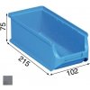 Úložný box Allit Plastové boxy na drobný materiál 102x215x75 mm šedé