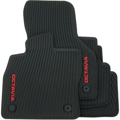 Koberce gumové Škoda Auto Škoda Octavia III 2012 - 2020 zvýšený okraj, originál, červený nápis | Zboží Auto
