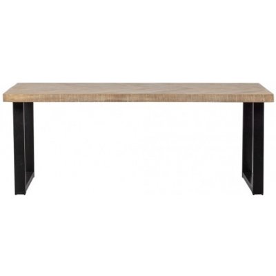 DEEEKHOORN Jídelní stůl TABLO, 180 x 90 cm, mangové dřevo a černý kov, nohy U, RK 375908-U – Zboží Mobilmania