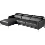Angel Cerdá Černá kožená rohová pohovka No. 6040, 283 cm, levá – Hledejceny.cz