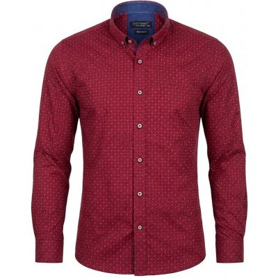 Ego man košile pánská regular fit dlouhý rukáv EKR-1233 bordó – Hledejceny.cz