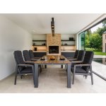 Mixx teak Cortez stolová súprava 1+6 antracitová – Hledejceny.cz