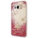 Pouzdro Guess Liquid Glitter Hard Case Rapsberry Samsung G955 Galaxy S8 Plus