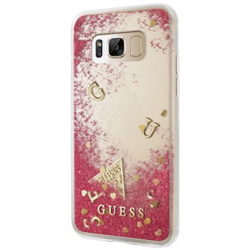 Pouzdro Guess Liquid Glitter Hard Case Rapsberry Samsung G955 Galaxy S8 Plus