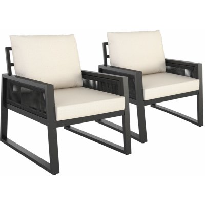 tectake 406016 zahradní set captive v lanovém designu - sada 3 (2 x křeslo) – Zboží Mobilmania