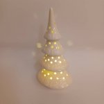 DECOLED Keramický stromeček, 9 x 7,4 x 17,8 cm, teple bílá, 2xLR44 – Zboží Mobilmania