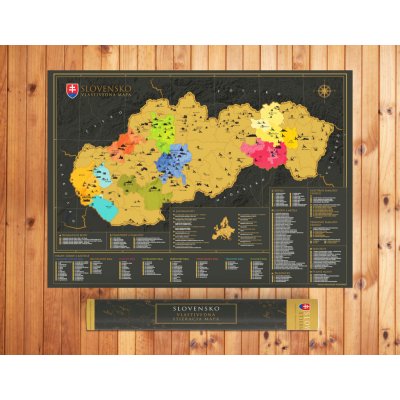 68travel Stírací Mapa Slovenska - Vlastivědná
